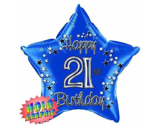 22IN 21ST BLUE FOIL BALLOON