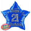 22IN 21ST BLUE FOIL BALLOON