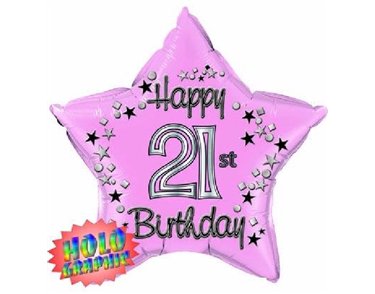 22IN 21ST PINK FOIL BALLOON