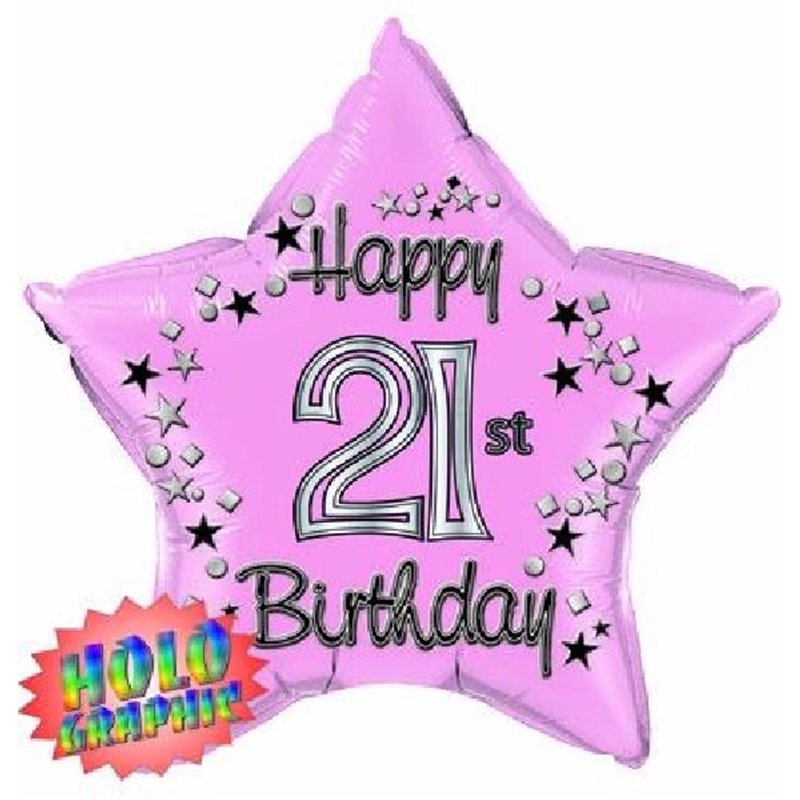 22IN 21ST PINK FOIL BALLOON