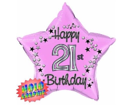 22IN 21ST PINK FOIL BALLOON