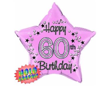 22IN 60TH PINK FOIL BALLOON