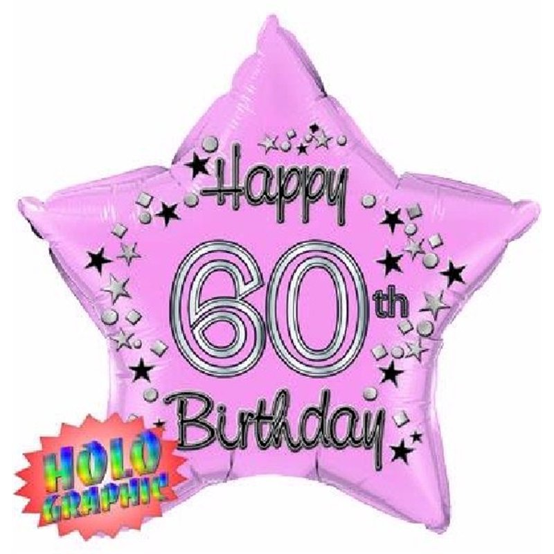 22IN 60TH PINK FOIL BALLOON