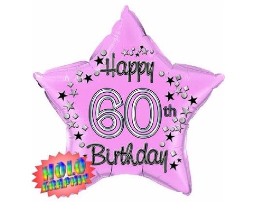22IN 60TH PINK FOIL BALLOON