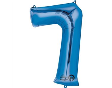 BLUE NO. 7 SUPERSHAPE FOIL BALLOON