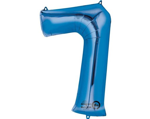 BLUE NO. 7 SUPERSHAPE FOIL BALLOON