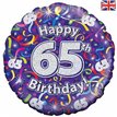 18IN 65TH B/DAY STREAMERS HOLO FOIL