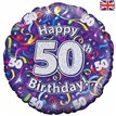 18IN 50TH B/DAY STREAMERS HOLO FOIL