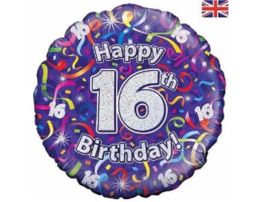 18IN 16TH B/DAY STREAMERS HOLO FOIL