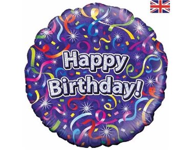 18IN B/DAY STREAMERS HOLO FOIL