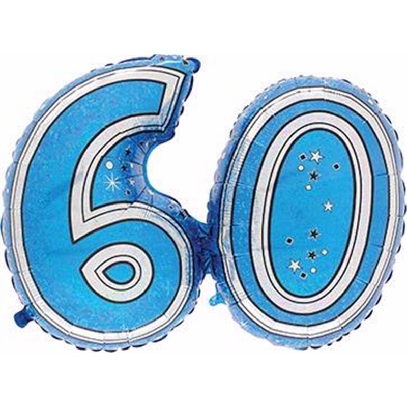 28IN 60TH BLUE FOIL BALLOON