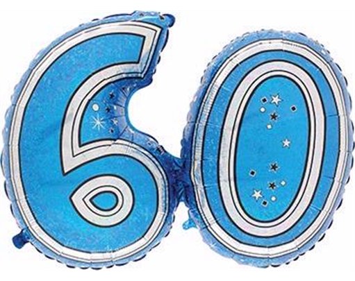 28IN 60TH BLUE FOIL BALLOON