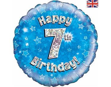 18IN HAPPY 7TH B/DAY BLUE FOIL