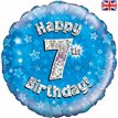 18IN HAPPY 7TH B/DAY BLUE FOIL