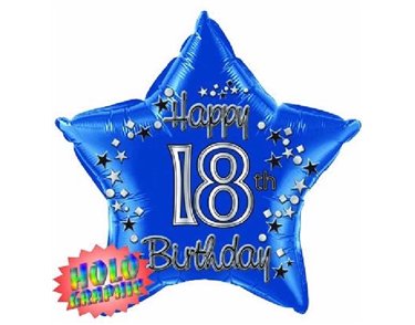 22IN 18TH BLUE FOIL BALLOON