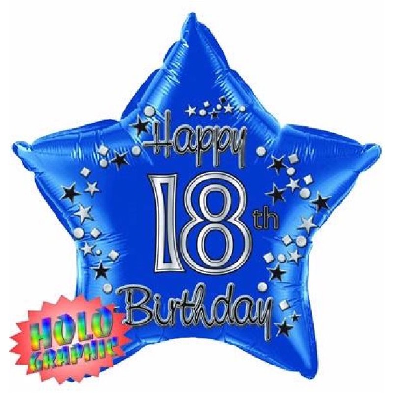 22IN 18TH BLUE FOIL BALLOON