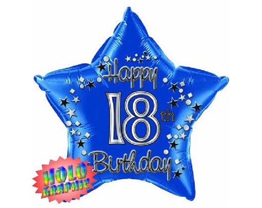 22IN 18TH BLUE FOIL BALLOON