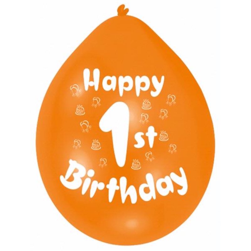 (10) 22CM 1ST B/DAY BALLOONS  6S