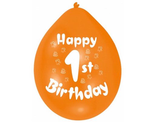 (10) 22CM 1ST B/DAY BALLOONS  6S