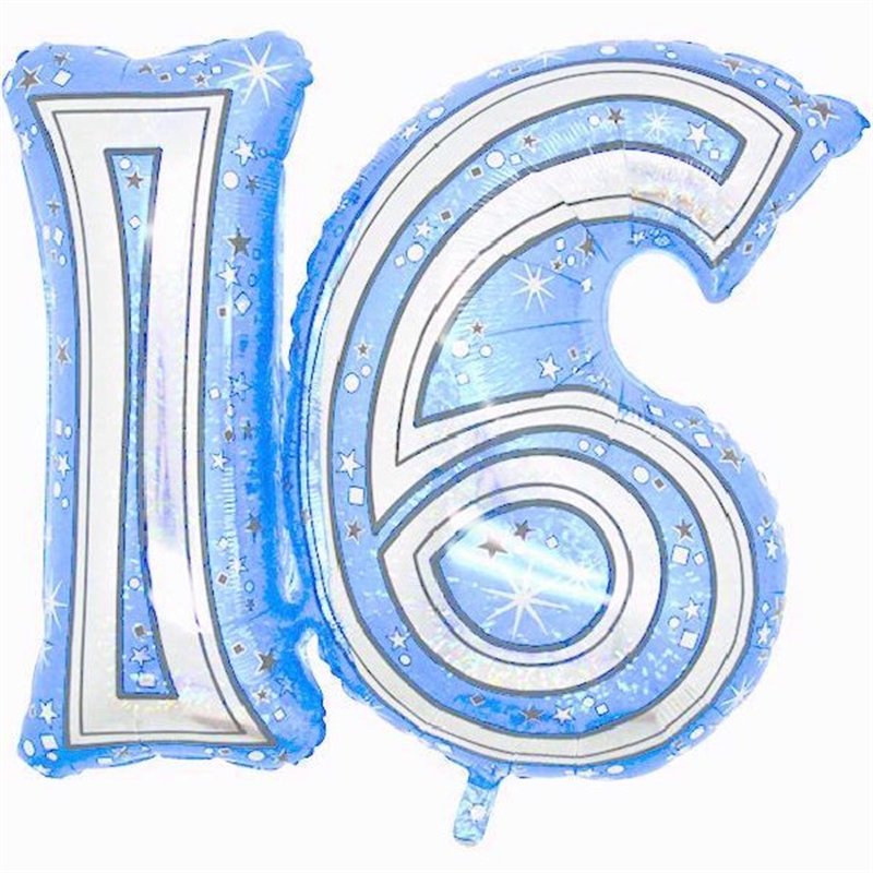 28IN 16TH BLUE FOIL BALLOON
