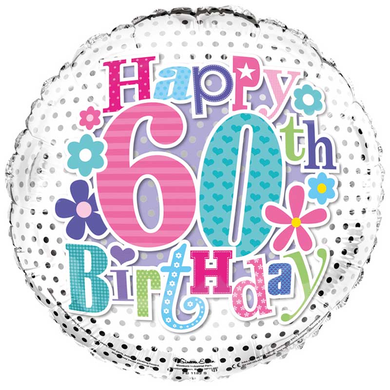 18IN 60TH FEMALE FOIL BALLOON