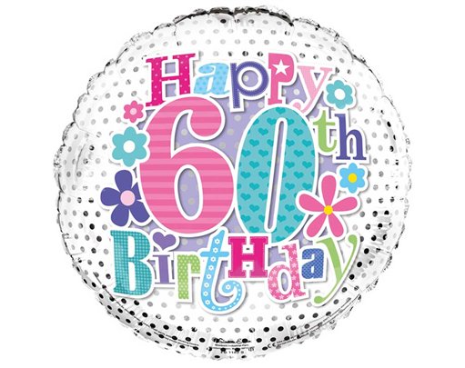 18IN 60TH FEMALE FOIL BALLOON