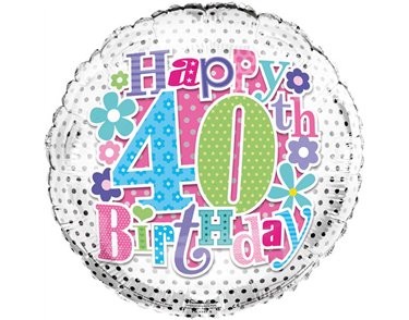 18IN 40TH B/DAY FOIL BALLOON