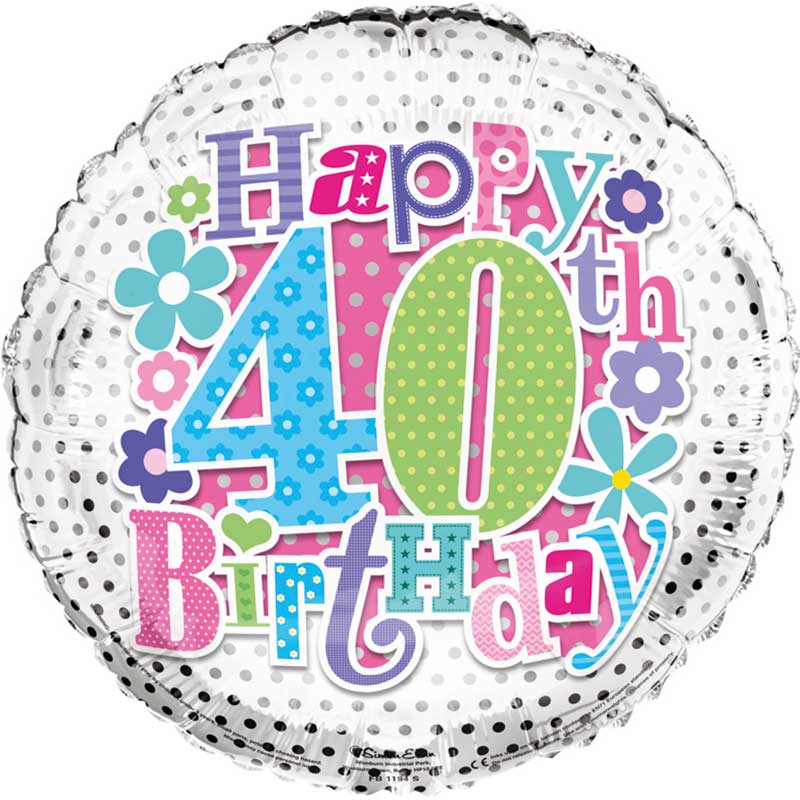 18IN 40TH B/DAY FOIL BALLOON