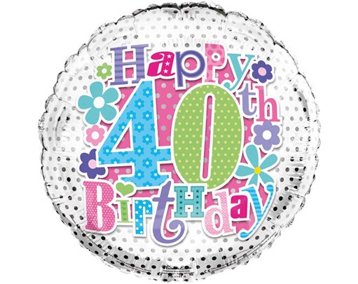 18IN 40TH B/DAY FOIL BALLOON