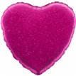 FUCHSIA HOLOGRAPHIC HEART 18IN FOIL