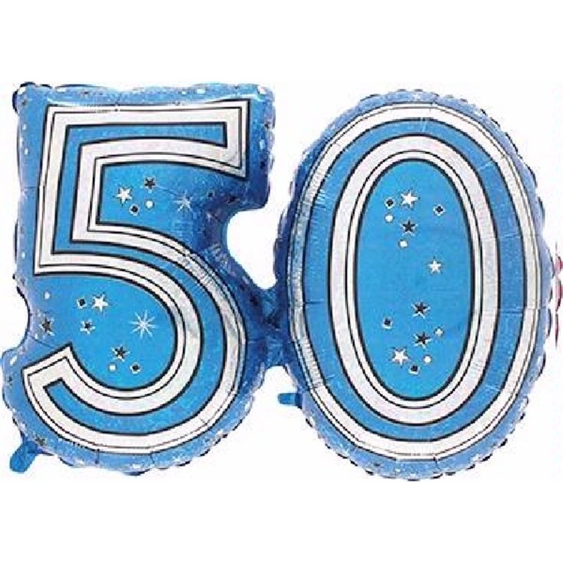 28IN 50TH BLUE FOIL BALLOON