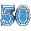 28IN 50TH BLUE FOIL BALLOON