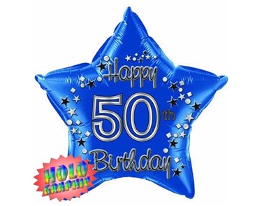 22IN 50TH BLUE FOIL BALLOON