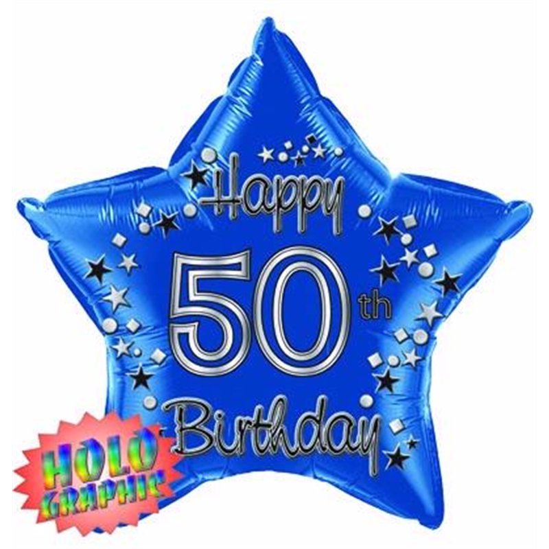 22IN 50TH BLUE FOIL BALLOON