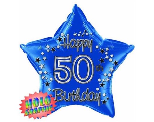 22IN 50TH BLUE FOIL BALLOON