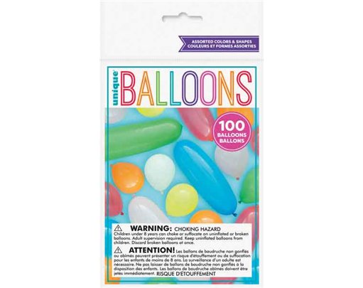 (100) PARTY BALLOONS