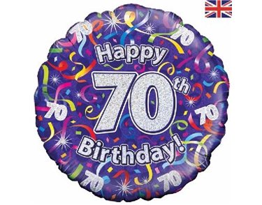 18IN 70TH B/DAY STREAMERS HOLO FOIL