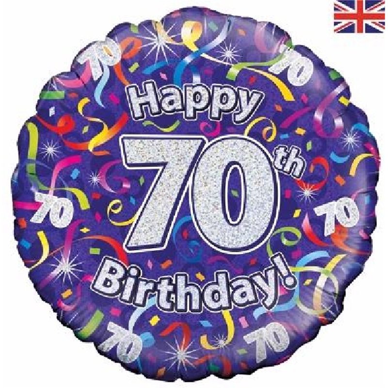 18IN 70TH B/DAY STREAMERS HOLO FOIL