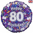 18IN 80TH B/DAY STREAMERS HOLO FOIL