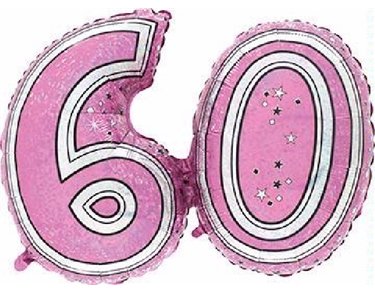 28IN 60TH PINK FOIL BALLOON