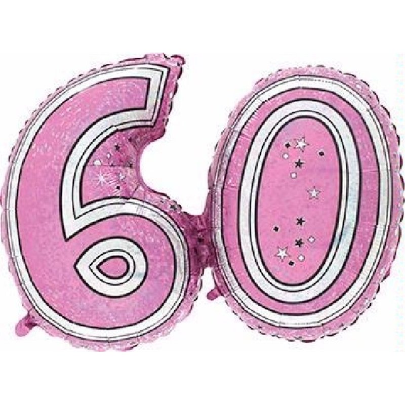 28IN 60TH PINK FOIL BALLOON