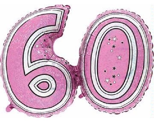 28IN 60TH PINK FOIL BALLOON