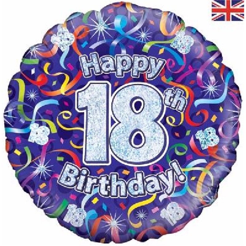 18IN 18TH B/DAY STREAMERS HOLO FOIL