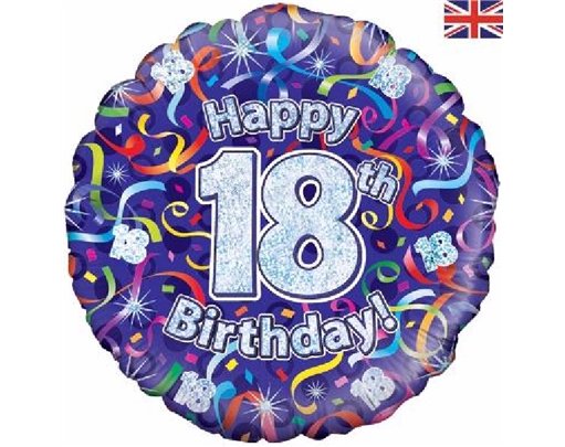 18IN 18TH B/DAY STREAMERS HOLO FOIL