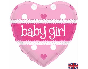 18IN  ITS A GIRL PASTEL HEART FOIL