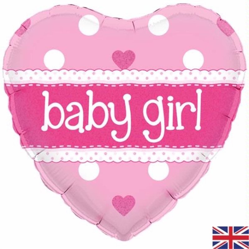18IN  ITS A GIRL PASTEL HEART FOIL