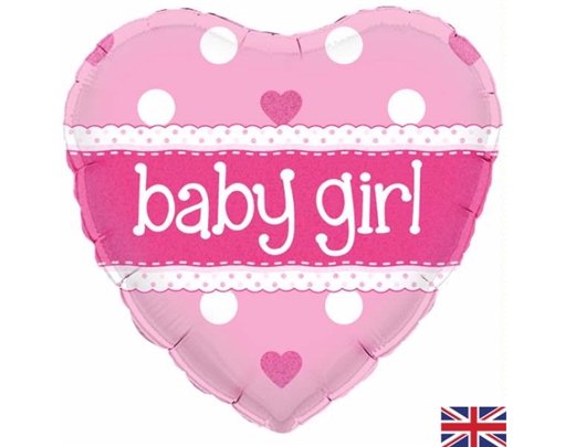 18IN  ITS A GIRL PASTEL HEART FOIL