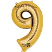 GOLD NO. 9 SUPERSHAPE FOIL BALLOON