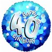 18IN SPARKLE BLUE 40TH FOIL BALLOON