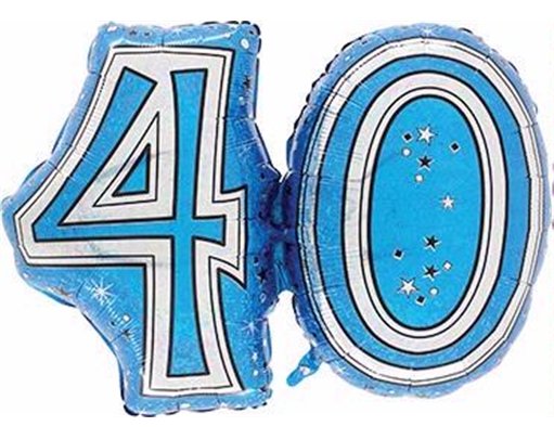 28IN 40TH BLUE FOIL BALLOON